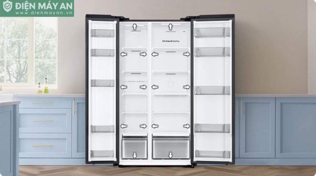 Tủ lạnh Samsung Inverter 635 lít Side By Side RS70F65K2FSV